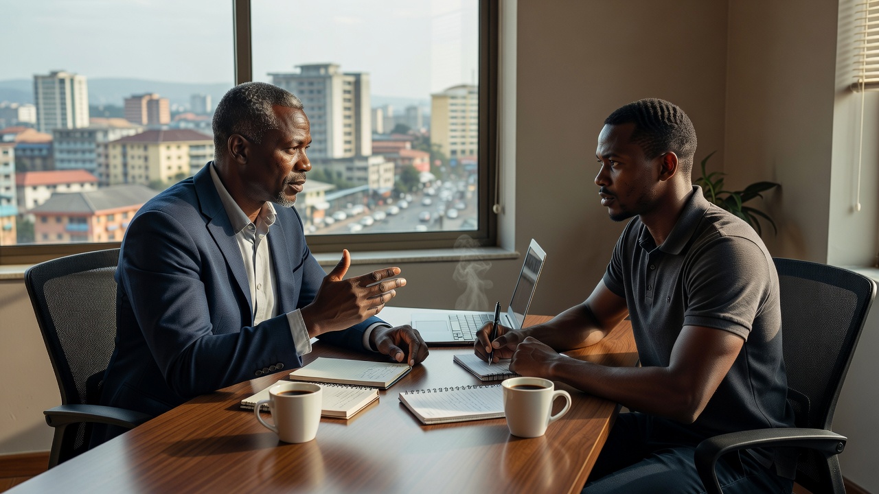Leadership coaching one-on-one session at Open Meadow Deck Consulting